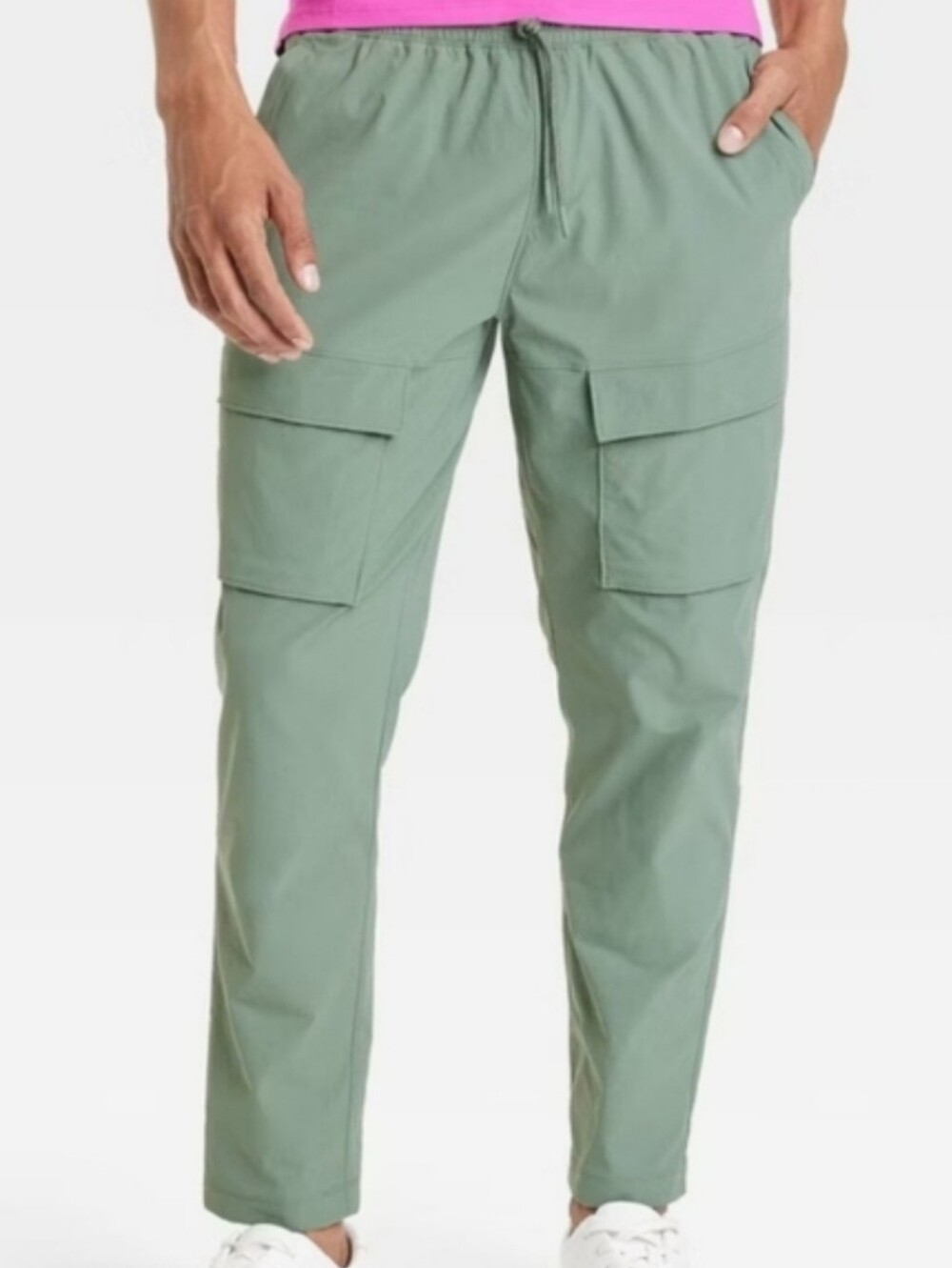 Mens XXL Green Cargo Pants Athletic Lightweight Water Repellent SPF 50 Hiking - Picture 4 of 11